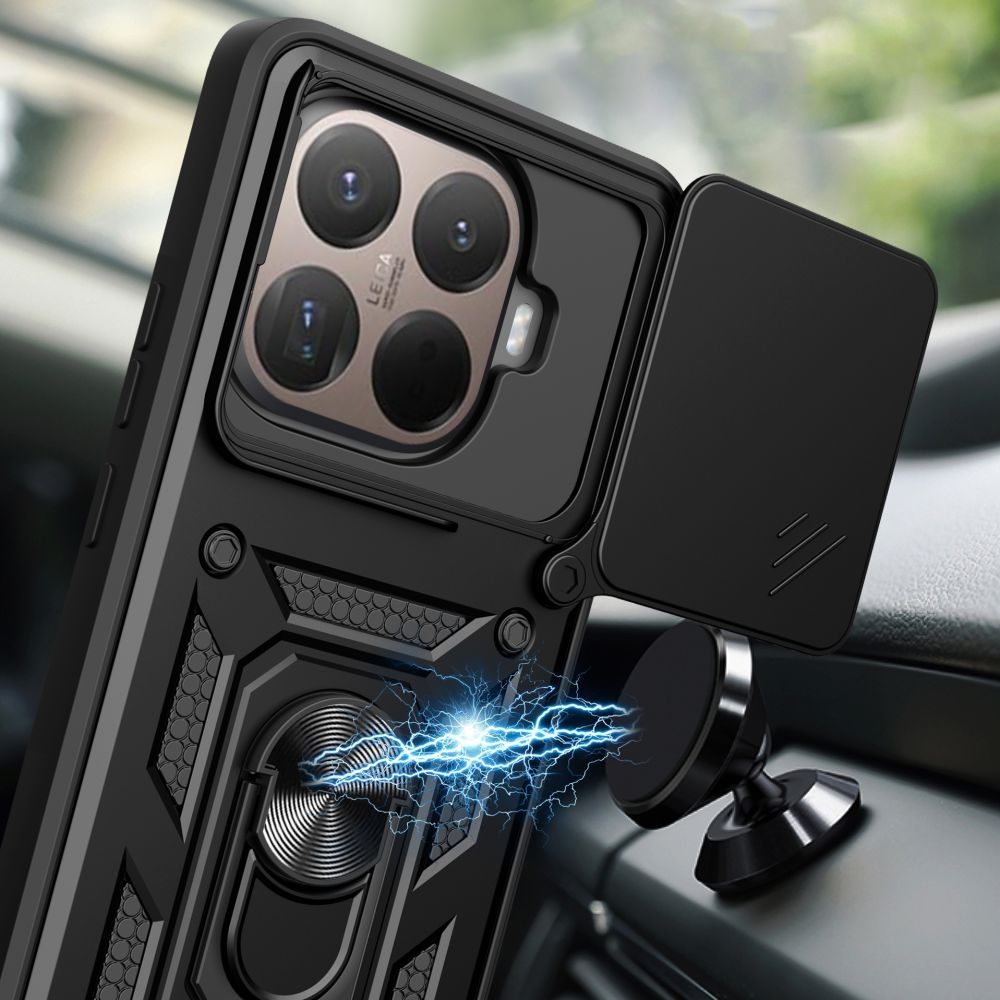 Tech-Protect Camshield Pro to eleganckie etui w kolorze czarnym do Xiaomi 15T Pro.